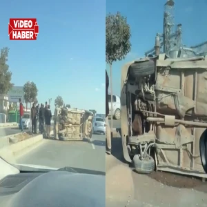 Şanlıurfa’da kontrolden çıkan araç takla attı!