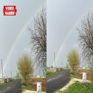 Şanlıurfa’da yağmur sonrası gökkuşağı göz kamaştırdı