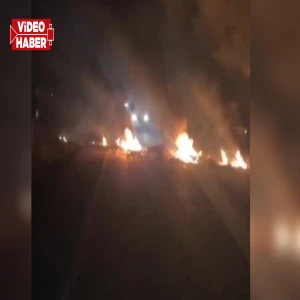 Şanlıurfa'da kesintiler bıktırdı: yolu kapatıp lastik yaktılar!