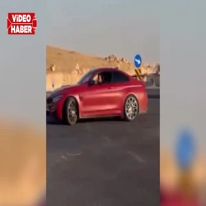 Şanlıurfa’da tehlikeli drift kamerada: Lüks araçla trafiği tehlikeye attı