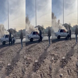 Şanlıurfa’da seyir halindeki otomobil alev aldı!