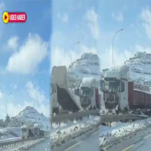 Şanlıurfa’da kayganlaşan yolda tır kontrolden çıktı