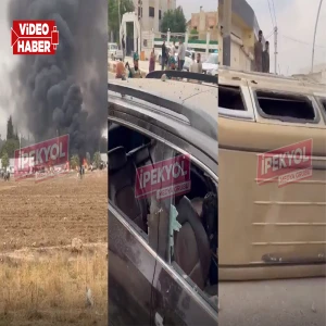 Şanlıurfa sınırında konvoy gerginliği! Araçlar ateşe verildi