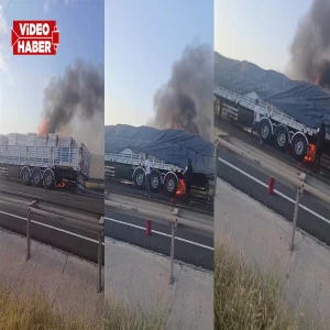 Şanlıurfa'da un yüklü tır alev alev yandı