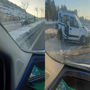 Şanlıurfa'da buzlanan yollar kazaya davetiye çıkardı!