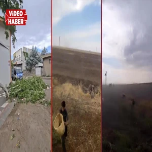 Şanlıurfa'da etkili olan fırtına işçileri hazırlıksız yakaladı