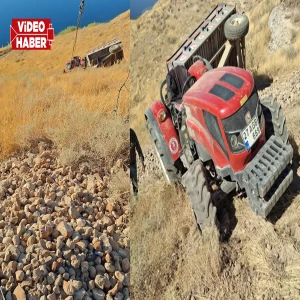 Şanlıurfa'da feci kaza! Traktör uçuruma yuvarlandı: Sürücü ölümden döndü