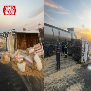 Şanlıurfa- Mardin yolunda feci kaza! Tır ile kamyonet çarpıştı: Yaralı var