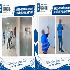 Şanlıurfa'da denetimli serbestlik yükümlüleri okulları boyadı