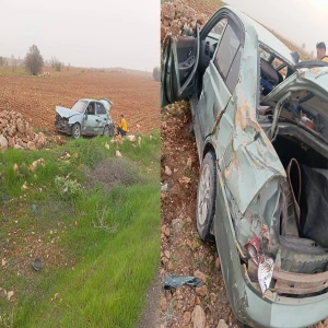 Şanlıurfa’da kontrolden çıkan otomobil şarampole yuvarlandı!