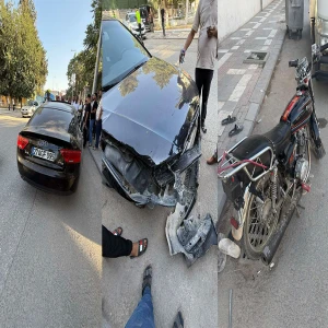 Şanlıurfa’da lüks otomobil ile motosiklet çarpıştı: 2 yaralı