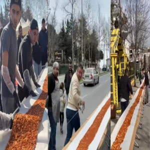 63 metrelik lahmacunla adını rekorlar kitabına yazdırdı... Eleştirenlere ne yanıt verdi?