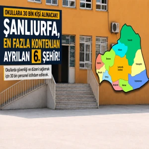 Okullara 30 bin kişi alınacak! Şanlıurfa’ya ayrılan kontenjan belli oldu