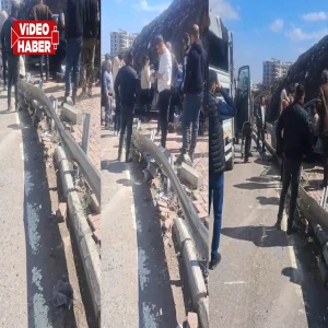 Şanlıurfa’da bulvarda korkutan kaza! Virajı alamadı...