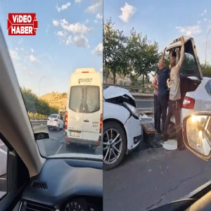 Şanlıurfa'nın en işlek noktalarından birinde kaza! Trafik aksadı
