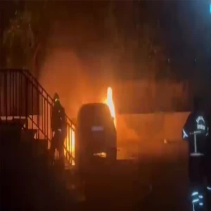 Şanlıurfa’da gece yarısı otomobil yangını!