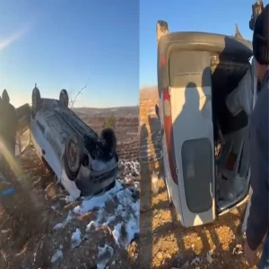 Şanlıurfa’da lastiği patlayan araç takla attı! Sürücü yaralandı