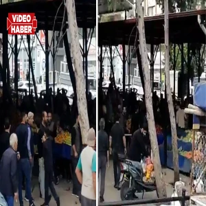 Şanlıurfa’da pazarda meydan savaşını aratmayan kavga! Sopalar havada uçuştu