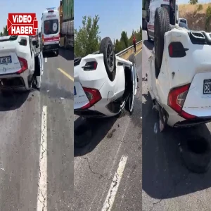 Şanlıurfa’da korkutan çarpışma! Otomobil takla attı, yaralılar var