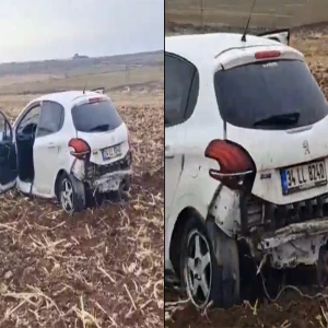 Siverek-Karacadağ yolunda otomobil şarampole devrildi: Yaralılar var…