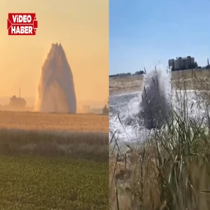 Şanlıurfa’da sulama hattı patladı: Su metrelerce yükseldi