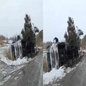 Şanlıurfa’da tır kazası! Park etmeye çalışırken zemin çöktü
