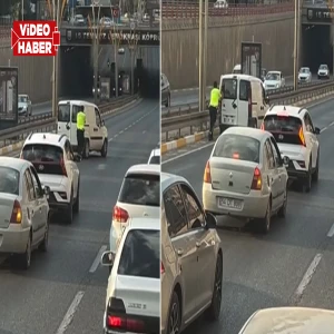 Şanlıurfa’da yol ortasında güldüren diyalog! Polisin tepkisi güldürdü