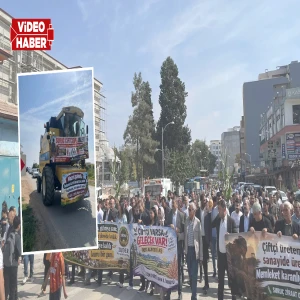 Şanlıurfa’da çiftçinin sabrı taştı: Traktör ve biçerdöverlerle yürüdüler