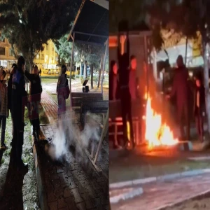 Şanlıurfa'da çocuklardan üzen davranış! Ateş yakıp zarar verdiler...