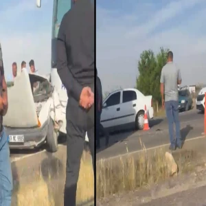Şanlıurfa'da tur otobüsü ile araç çarpıştı! Yaralılar var...