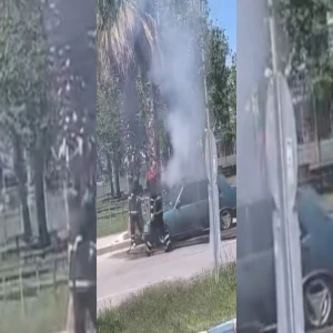 Şanlıurfa'da araç yangını: O anlar kamerada