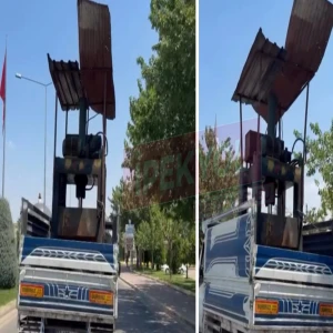 Şanlıurfa trafiğinde faciaya davetiye: Taşıdığı yük hayrete düşürdü!