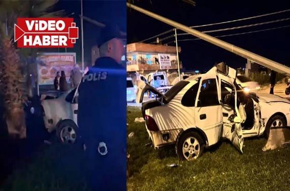 Şanlıurfa’da otomobil elektrik direğine çarptı!