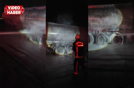 Yakıt yüklü tanker alev aldı