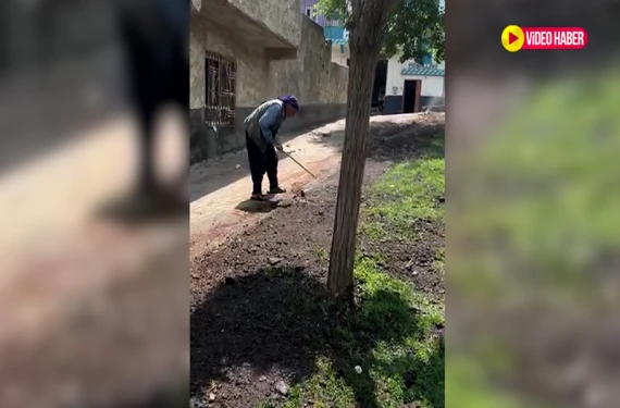 Yaşlı adam fıskiyeyi parçaladı