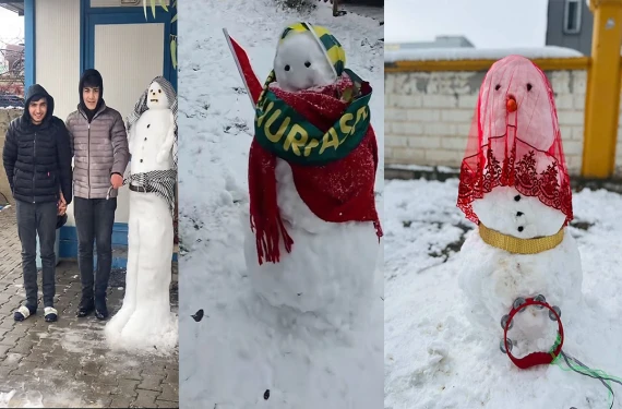 Birbirinden ilginç kardan adamlar…