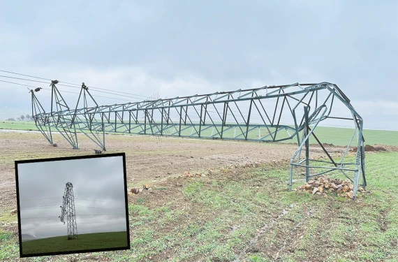 Destek üniteleri çalındı, enerji hattı devrildi