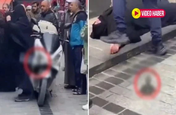 Çarşaflı kadına dayak!