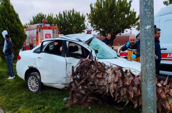 Otomobil ağacı devirdi! 4 yaralı