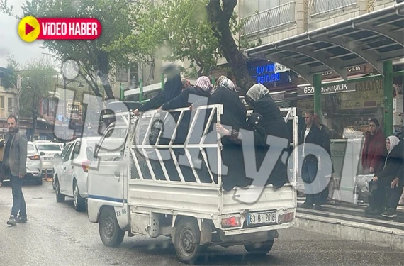 Bir kamyonette 9 kadın