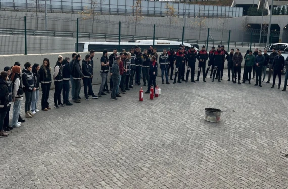 İtfaiyeden polislere eğitim
