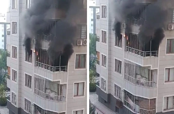 Okulun bitişiğinde yangın!