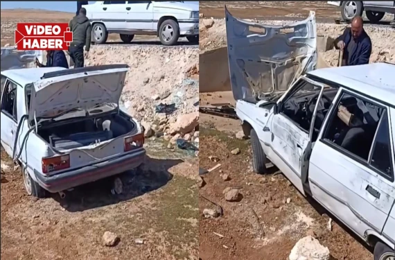 Otomobil şarampole devrildi