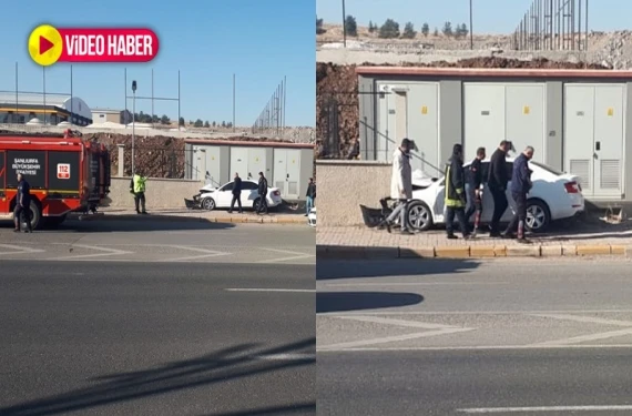 Kontrolden çıkan otomobil duvara çarptı