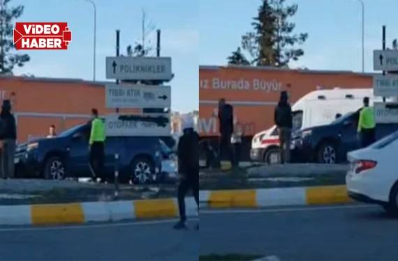 Araç refüje çarptı