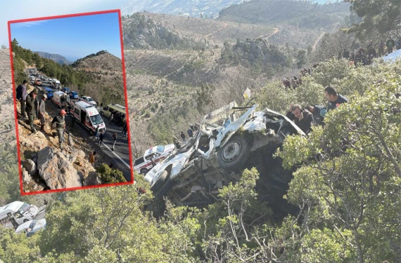 İşçi servisi uçurumdan yuvarlandı