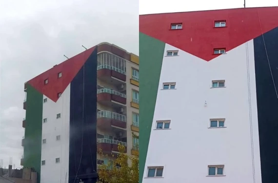 Binayı komple boyadı