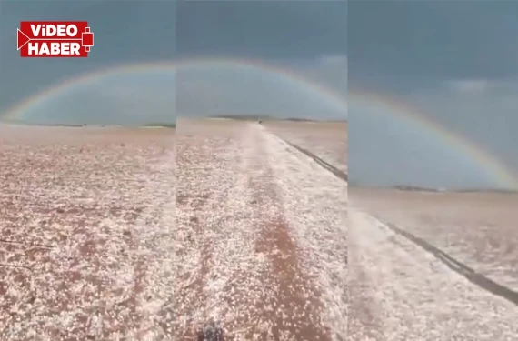 Dolu sonrası gökyüzü renklendi