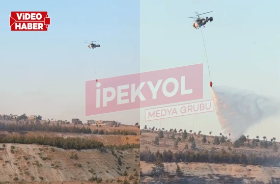 Helikopterle müdahale ediliyor