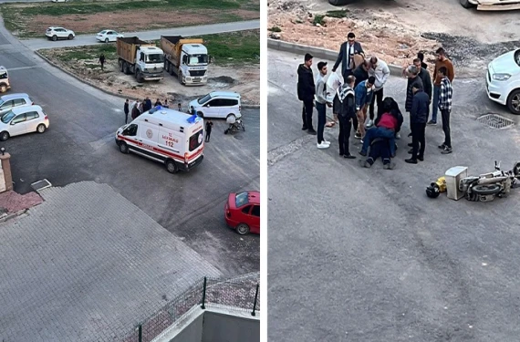 Siparişe giden kuryeye otomobil çarptı